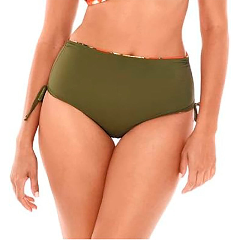 SKINNY DIPPERS Swimwear High Waist Reversible Suit Bottom MULTICOLOR L