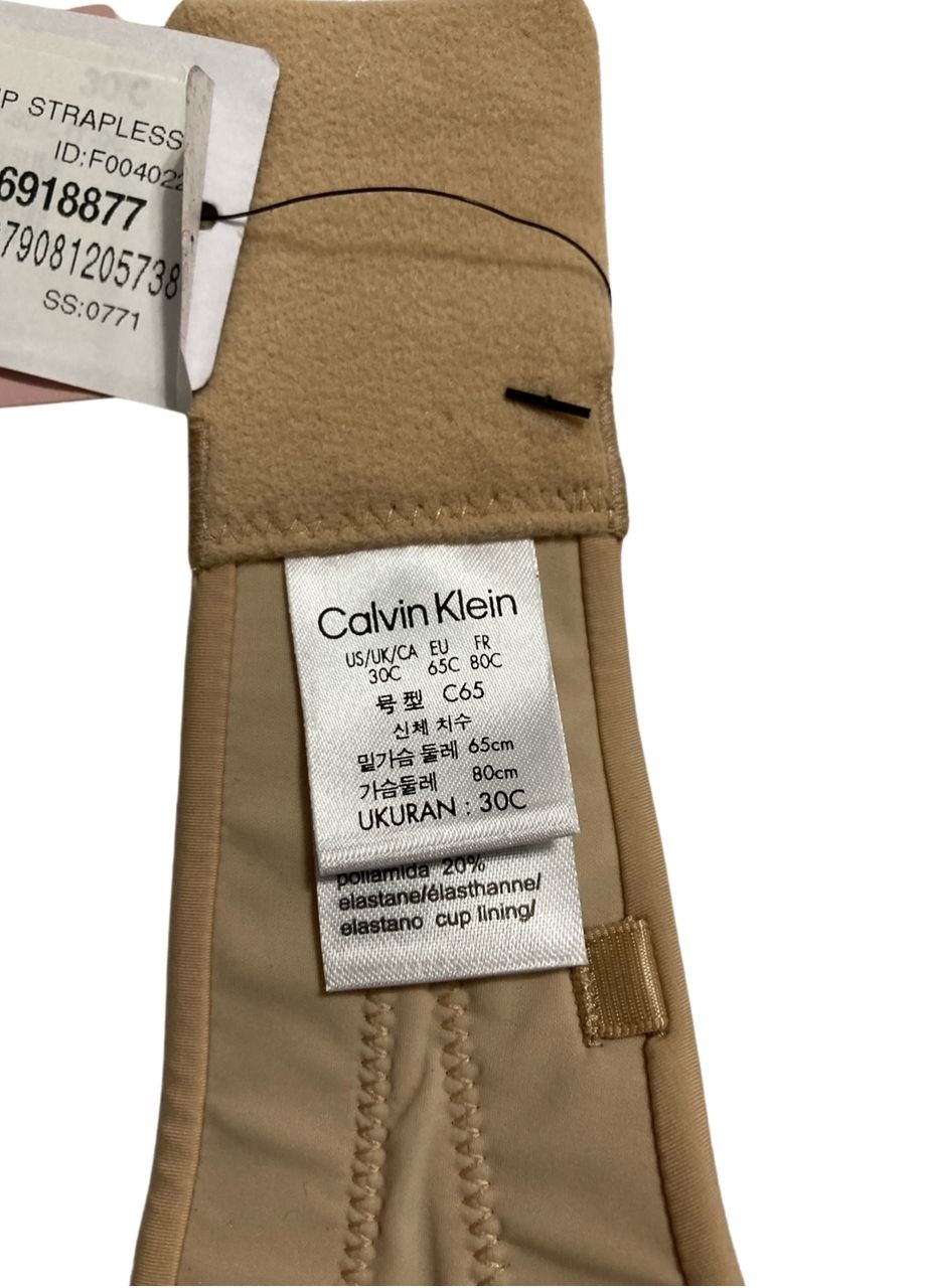 NWD CALVIN KLEIN Perfectly Fit Strapless Convertible Push-Up Bra BARE 30C