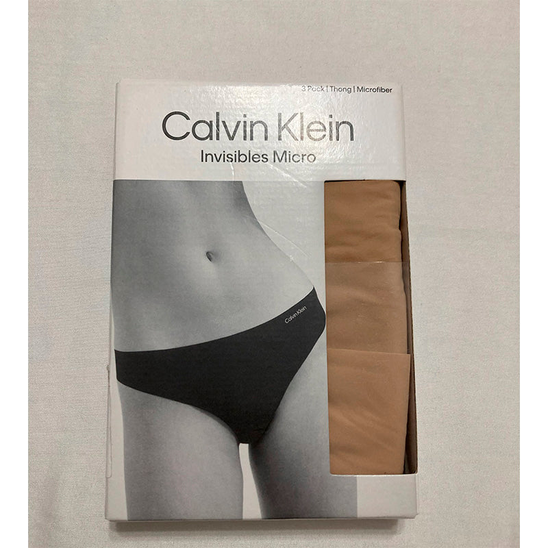Calvin Klein Invisibles Seamless Thong Panties, 3 Pack, Light Caramel 3 Pack, Medium