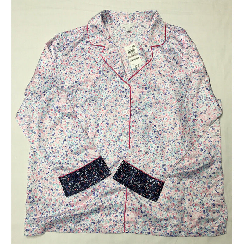 Charter Club Notch-Collar Only Pajama Top White 1X