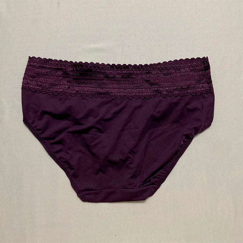 Warner's No Pinching Comfort Waist with Lace Microfiber Hipster Purple Fig M