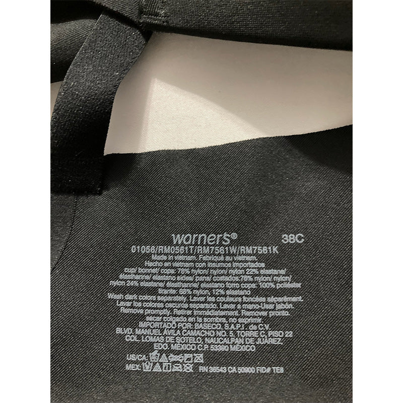 Warner's No Side Effects Underarm-Smoothing Bra Black 38C