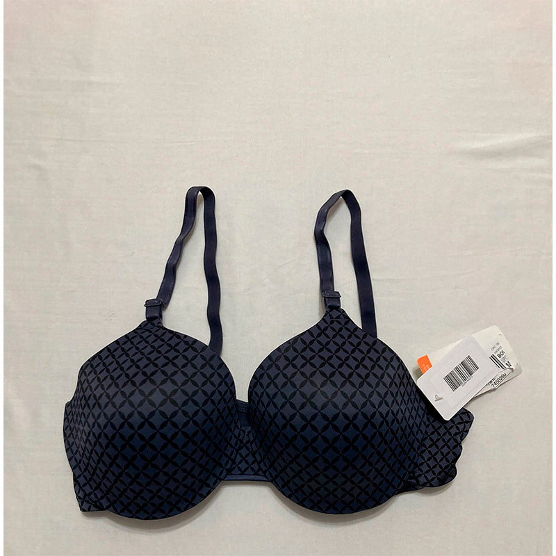 Warner's Underwire Lightly Lined T-Shirt Bra Gunmetal Gray Geo Print 38B