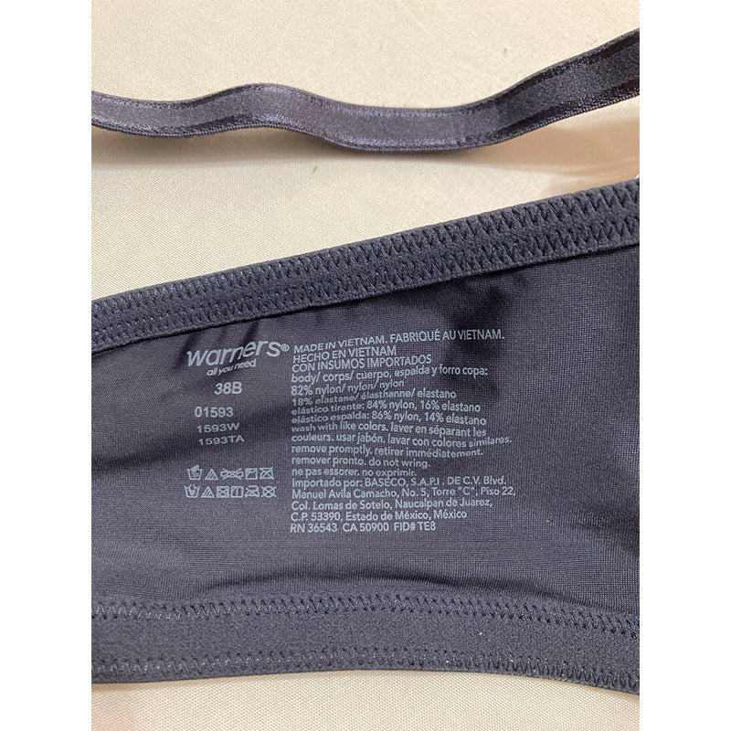 Warner's Underwire Lightly Lined T-Shirt Bra Gunmetal Gray Geo Print 38B