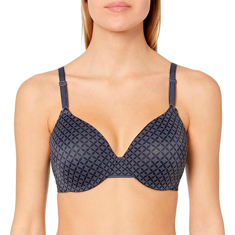 Warner's Underwire Lightly Lined T-Shirt Bra Gunmetal Gray Geo Print 38B