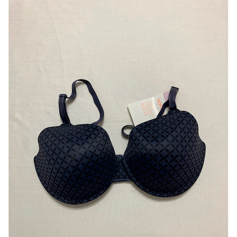 Warner's Cushioned Underwire Lightly Lined T-Shirt Bra Gunmetal Gray Geo Print 34D