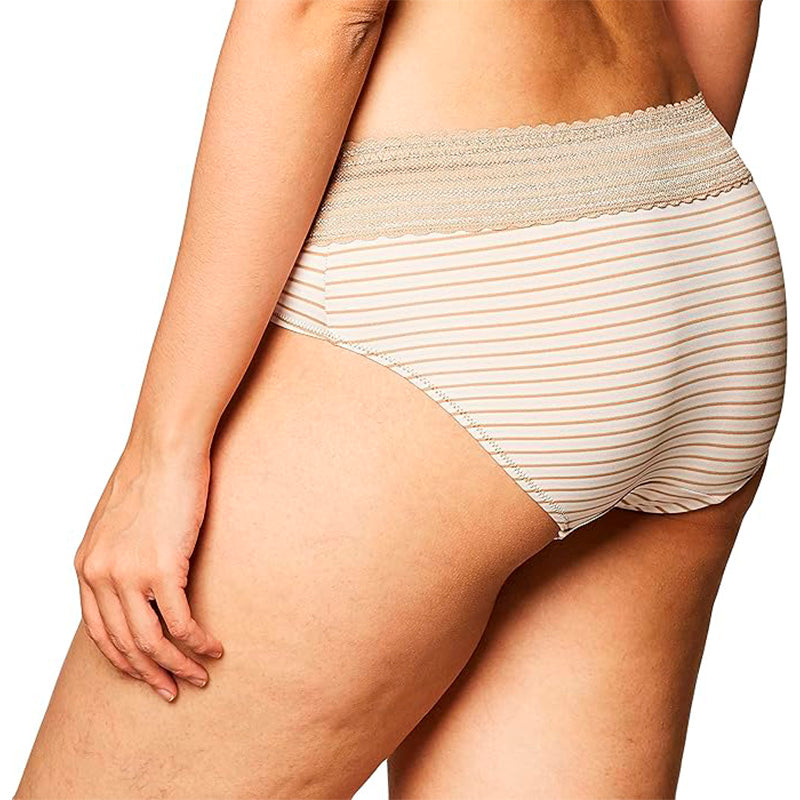 Warner's Dig-Free Microfiber Hipster Toasted Almond Stripe XL