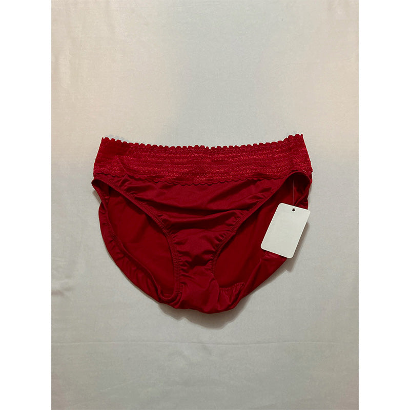 Warner's Dig-Free Comfort Waist with Lace Microfiber Classic red M