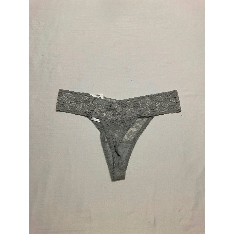 INC Lace-Trim Thong Underwear Dark Mist