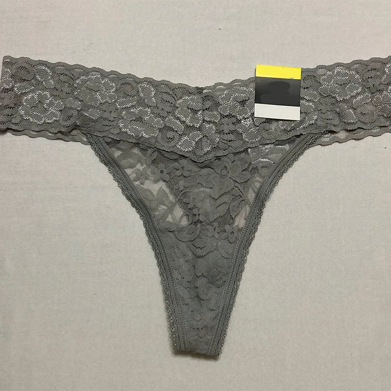 INC Lace-Trim Thong Underwear Dark Mist