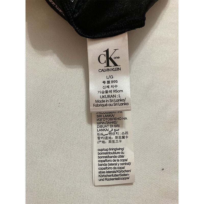 Calvin Klein One Cotton Lightly Lined Bralette Black L
