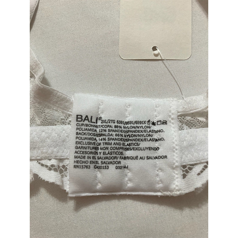 Bali womens Desire All Over Lace Wirefree White 2XL