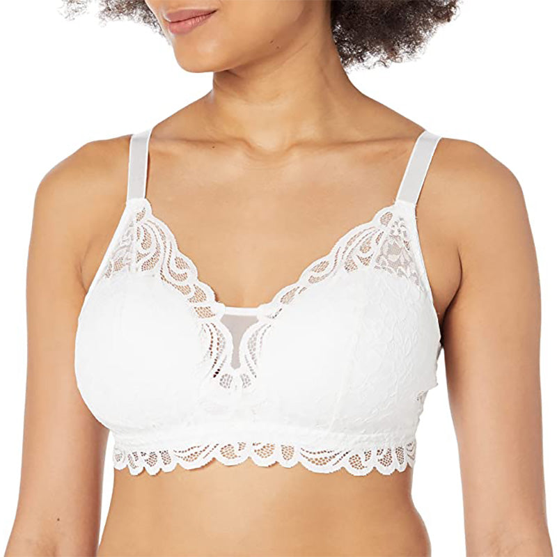 Bali womens Desire All Over Lace Wirefree White 2XL