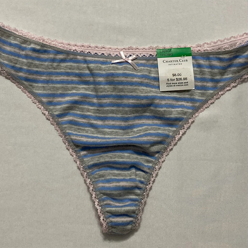 Charter Club Pretty Cotton Thong Multicolor L