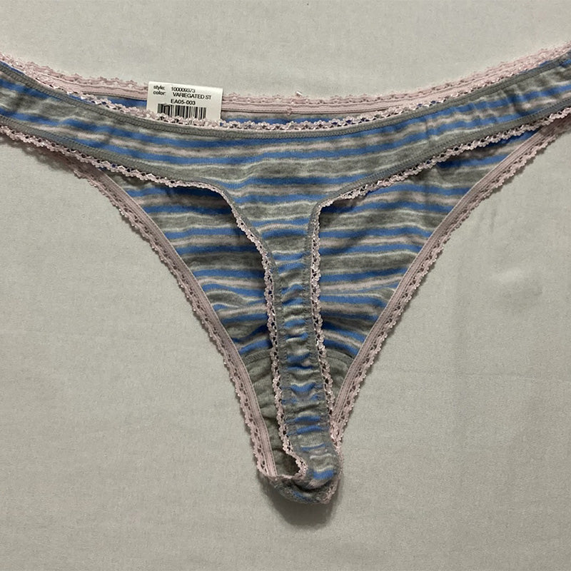 Charter Club Pretty Cotton Thong Multicolor L