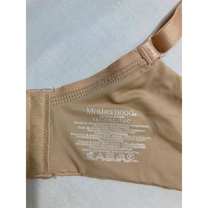 Motherhood Maternity Women's Maternity Lightly Lined Wireless Nursing Bra Nude 36C