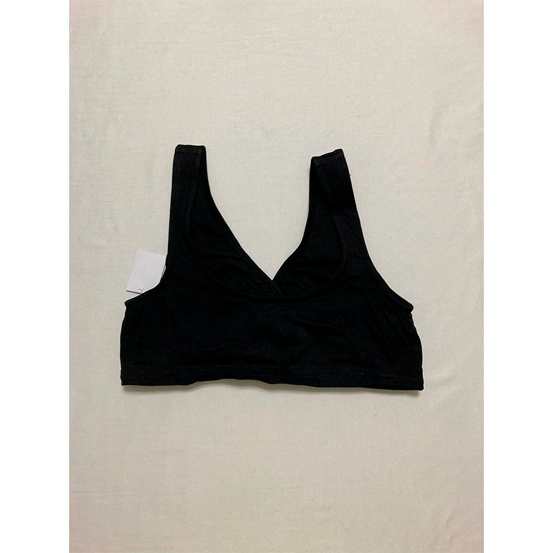 Motherhood Maternity Wrap Front Nursing Sleep Bra Black M
