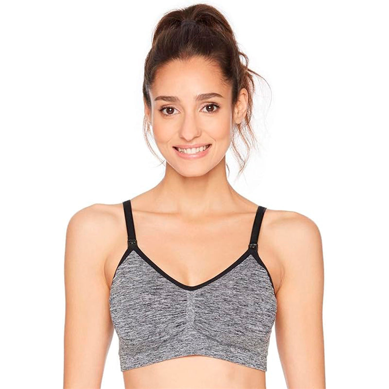 Motherhood Maternity Average Busted Seamless Clip Down Nursing Bra Grey M