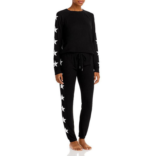 AQUA Lounge Pajama Set Black XS