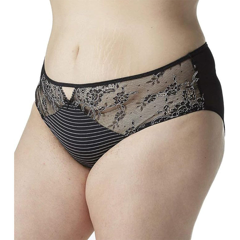 Ashley Graham Basic Hi Cut Plus Size Brief Panty 2X/Black
