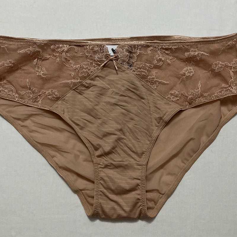 Ashley Graham Basic Hi Cut Brief Panty 1X/Cappuccino