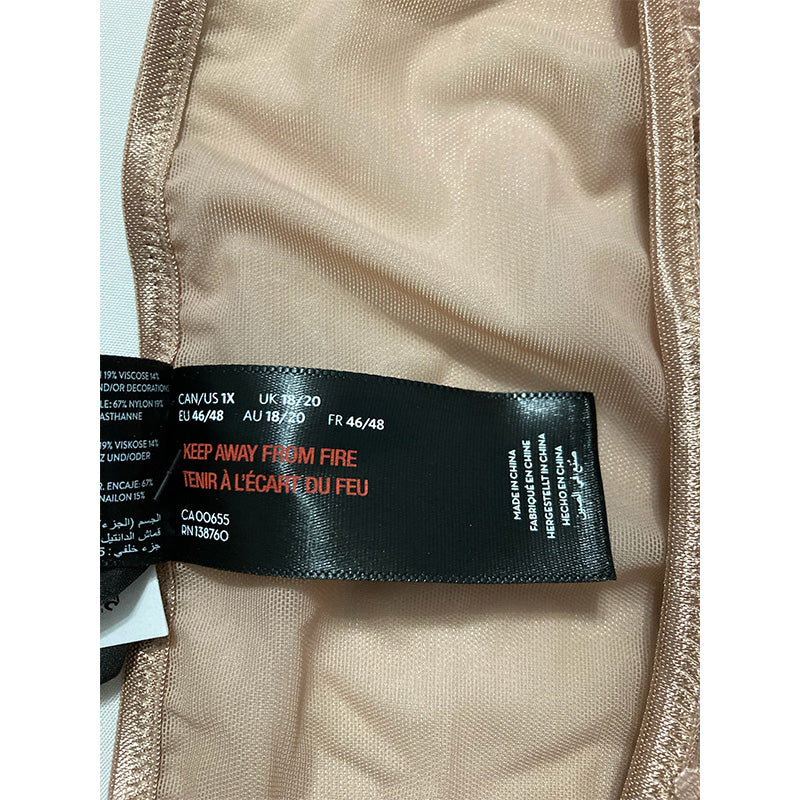 Ashley Graham Basic Hi Cut Brief Panty 1X/Cappuccino