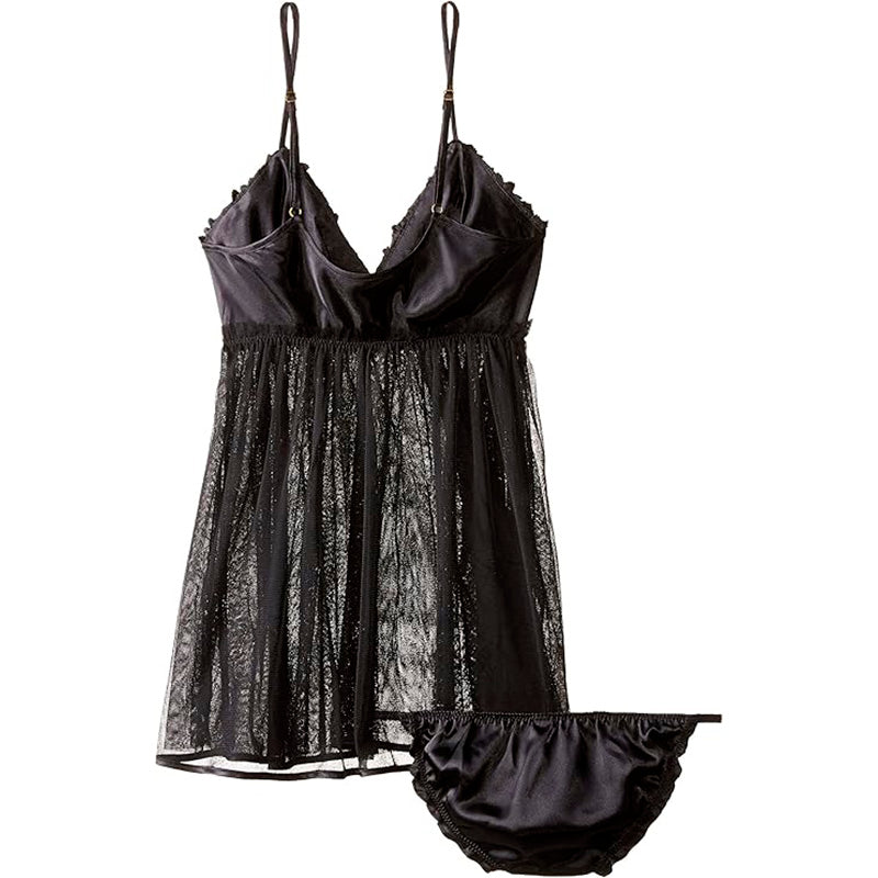 Flora By Flora Nikrooz Bellflower Camidoll with Bikini Black L