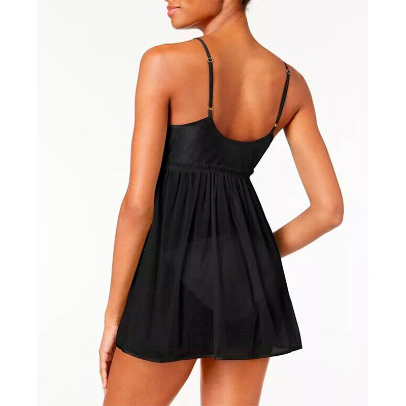 Flora By Flora Nikrooz Bellflower Camidoll with Bikini Black L