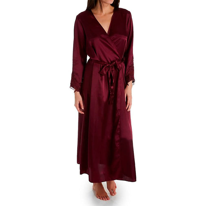 Flora Nikrooz Stella Long Robe L/XL Bordeaux