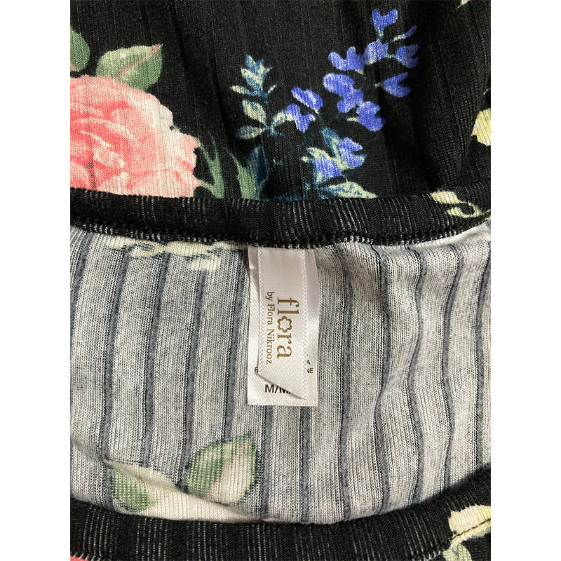 Flora Nikrooz Gloria Printed Only Pajama Top Black M