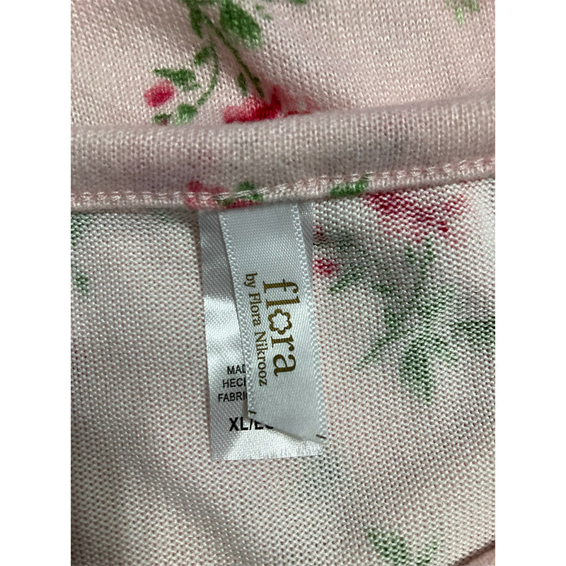 Flora Nikrooz Printed Sweater-Knit Pajama Set Pink XL