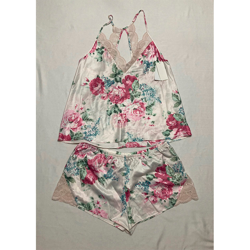 Flora by Flora Nikrooz Cindy 2-Pc. Floral Satin Pajamas Set Floral L