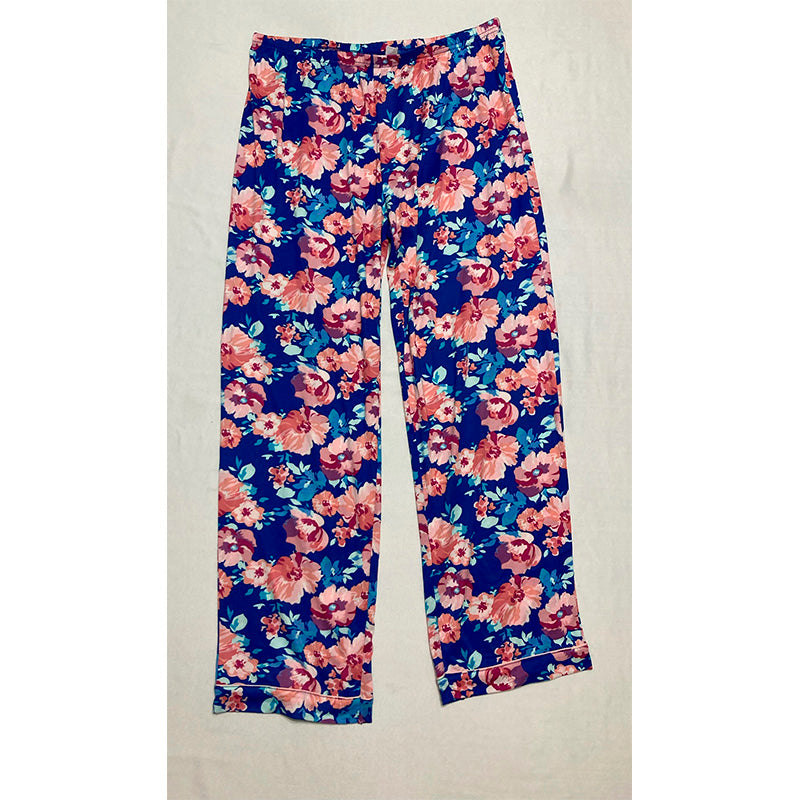 Flora by Flora Nikrooz 2pc Printed Knit Pajama Set L Blue