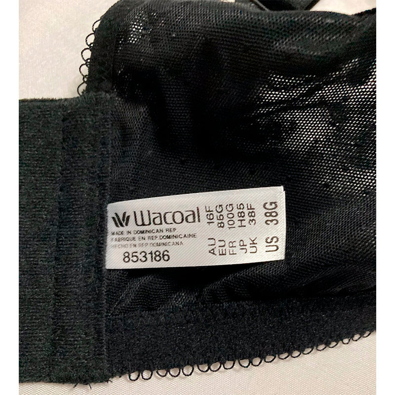 Wacoal Retro Chic Full Figure Contour Underwire Bra Black 38G