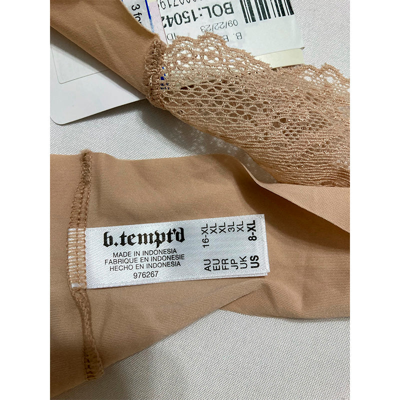 b.tempt'd by Wacoal B.Bare Thong Panty Au Natural XL