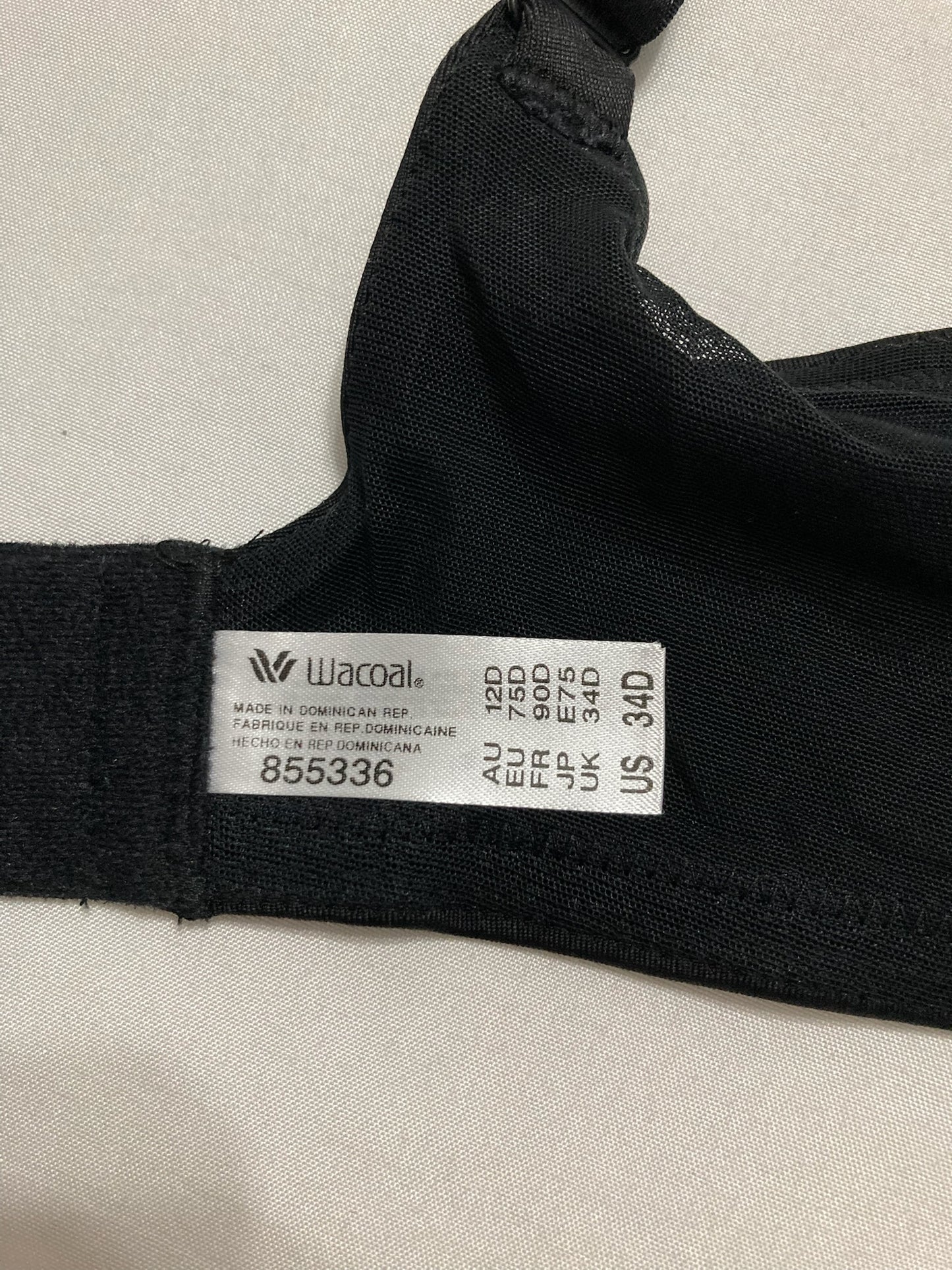 Wacoal Elevated Allure Unlined Underwire Bra Black 34D