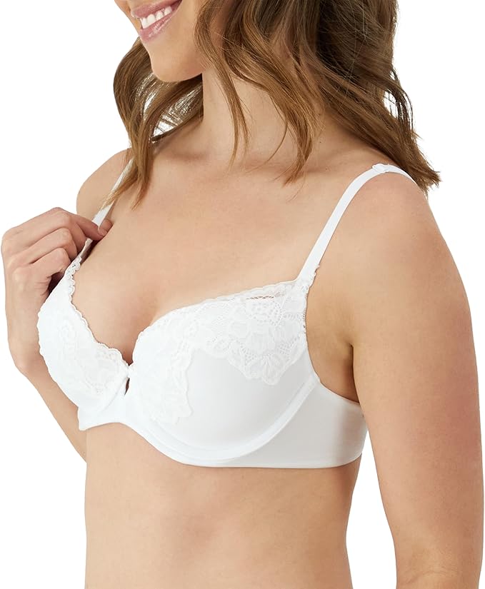MAIDENFORM Comfort Devotion Your Lift Underwire Bra With Lace Trim WHITE 32A
