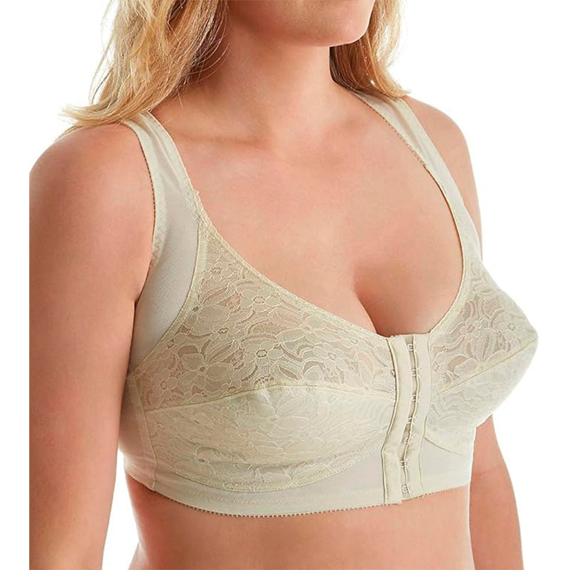 Carnival Front Closure Posture Back Support Bra Champagne 38B