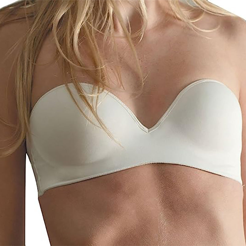 Carnival Seamless Mold Low Plung Bandeau Bra Ivory 36D