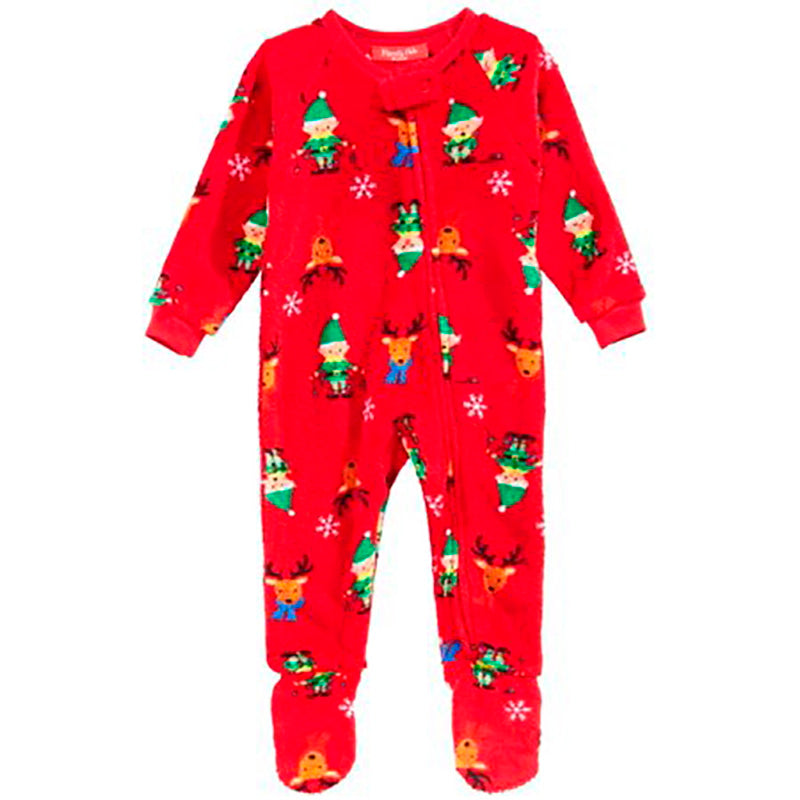 Family Pajamas Unisex Kid's Footed Pajamas Elf 24M Red