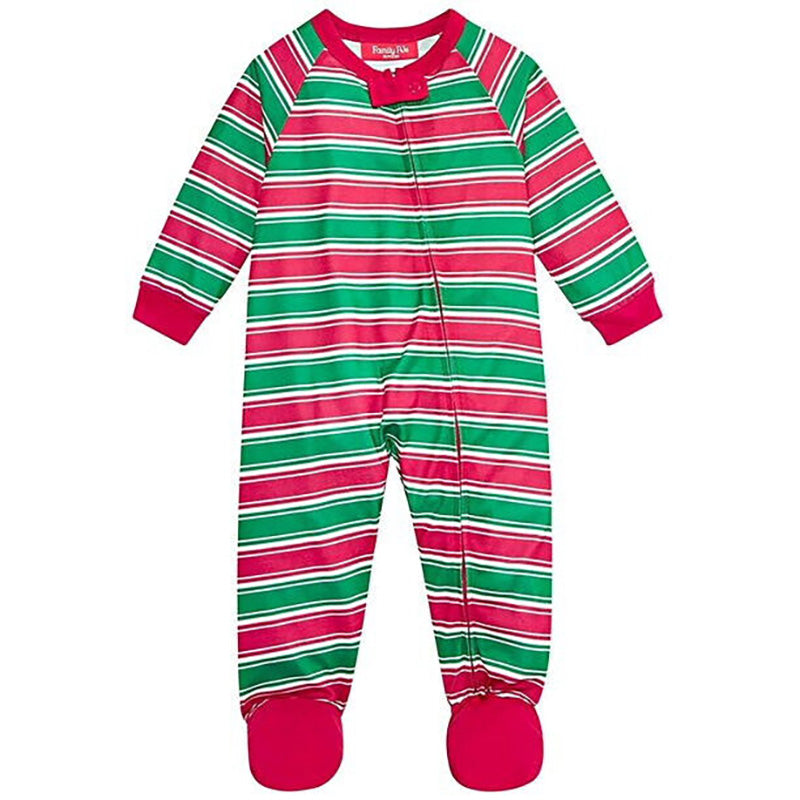 Family Pajamas Unisex Kid s Footed Pajamas Crushed It Red and Green Stripe 18 M