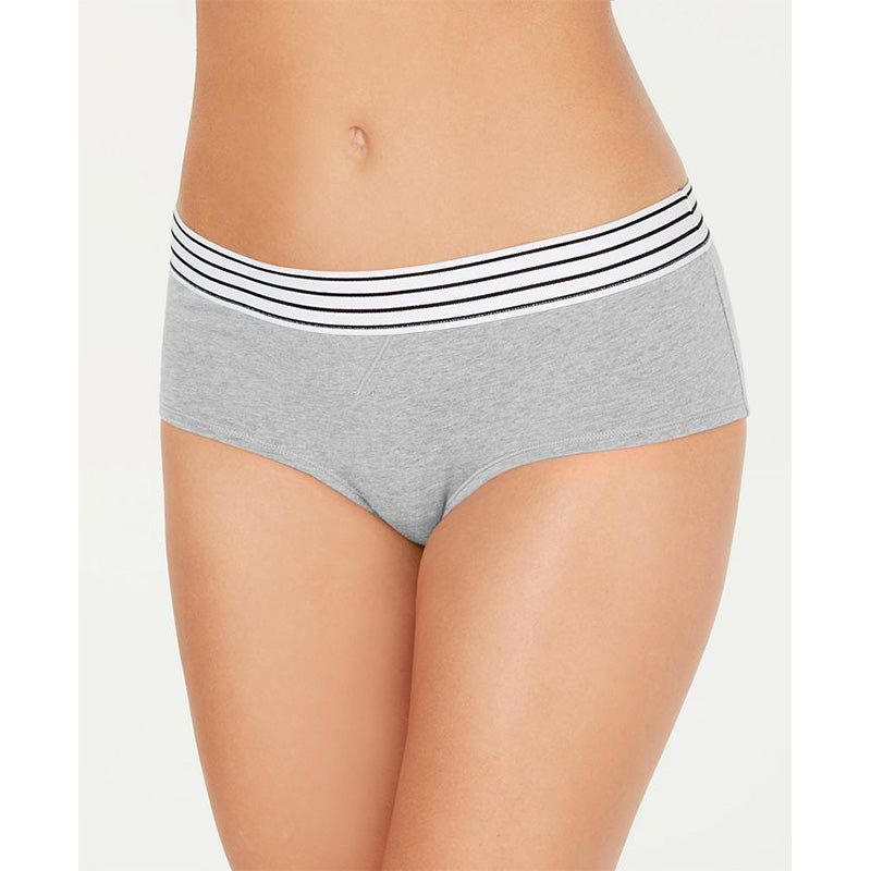 Jenni Elastic Waistband Cotton Hipster Underwear Gray Heather S