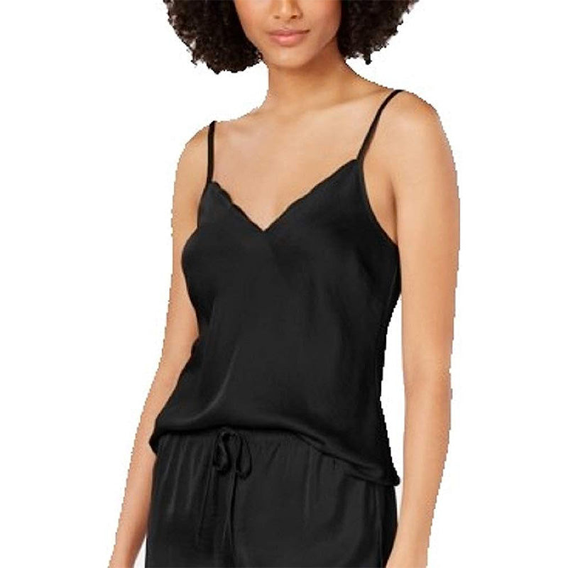 INC Scalloped-Neck Camisole Only Pajama Top Black S