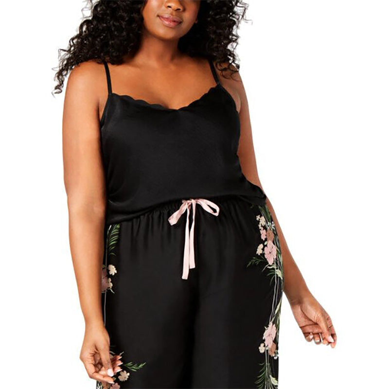 INC Plus Sexy Sleepwear Only Pajama Top Black 1X