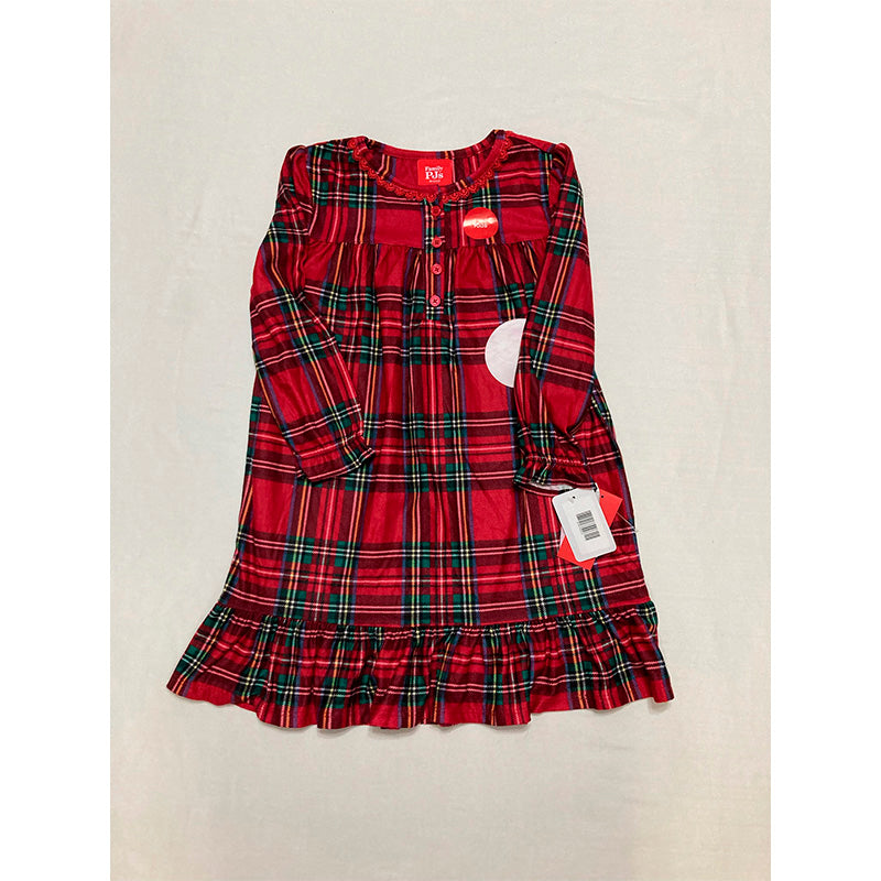 Family Pajamas Christmas Plaid Notched Collar Flannel Pajama Set Kids 4/5
