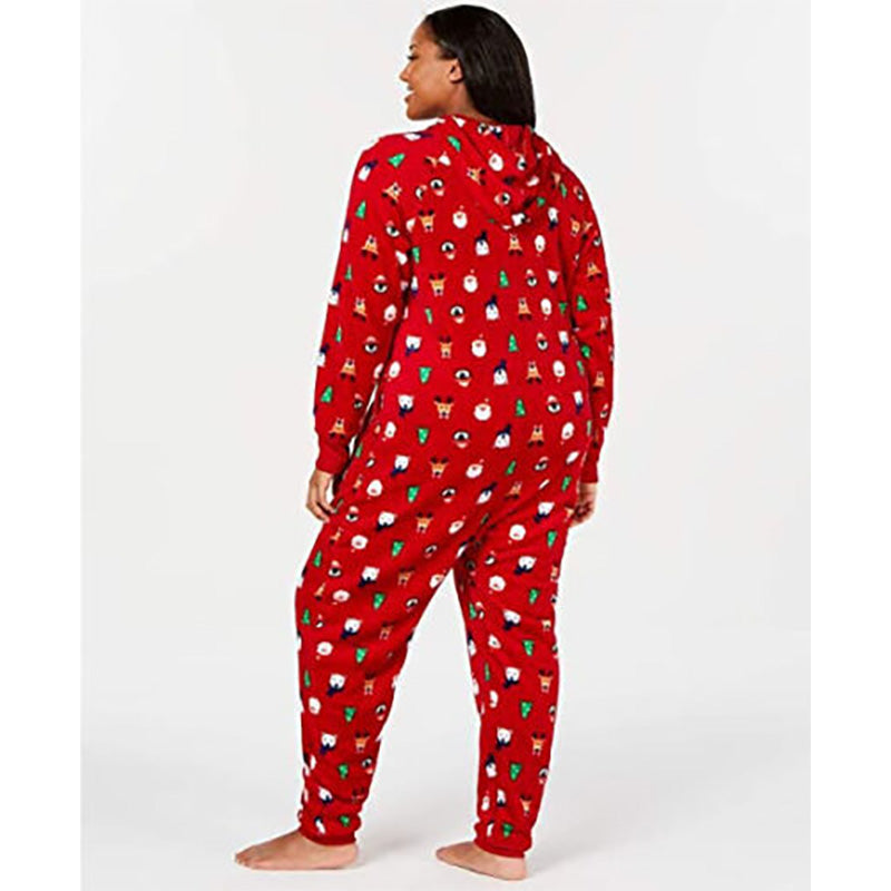 Family Pajamas Matching Santa and Friends Hooded Pajamas Red 3XL