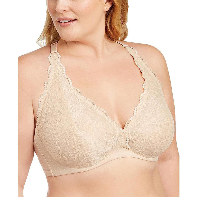 INC Womens Plus Lace Halter Bralette Beige 1X
