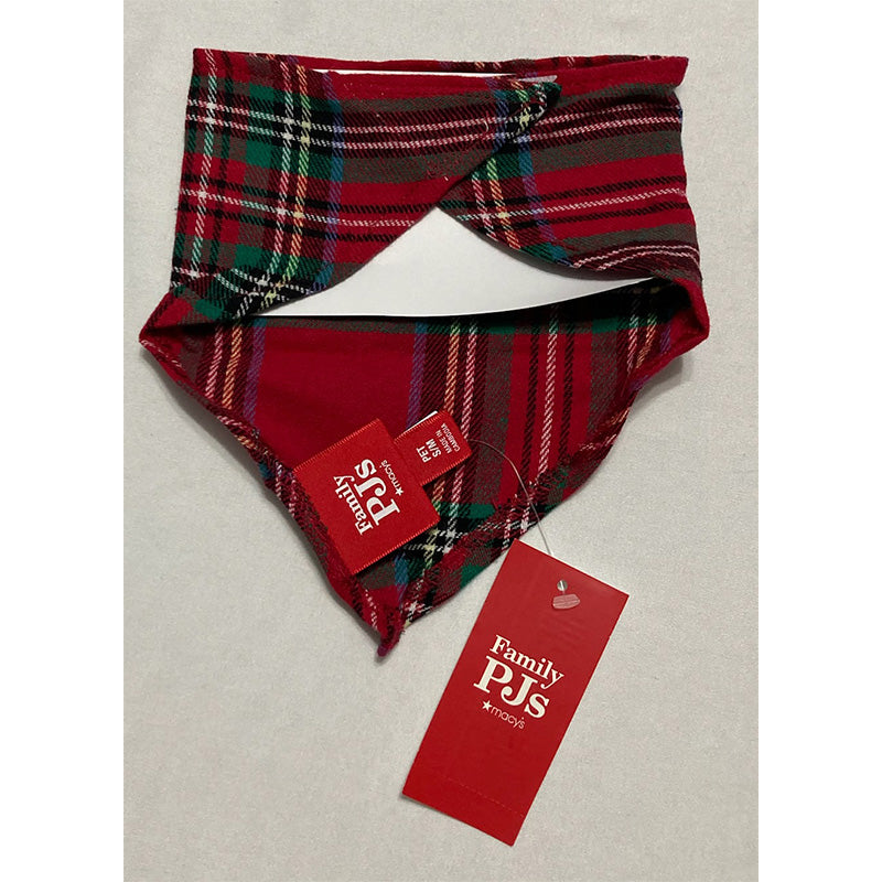 Family PJs Plaid Lightweight Dog Bandana S/M