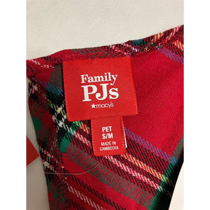 Family PJs Plaid Lightweight Dog Bandana S/M