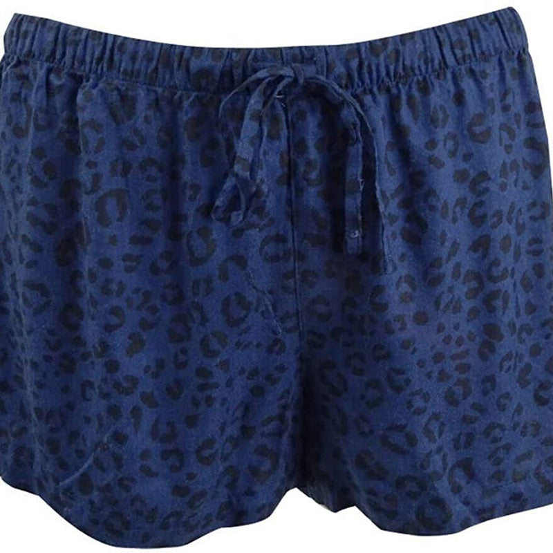 Jenni by Jennifer Moore Printed Top & Shorts Pajama Set Navy XXL